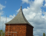 Delabole tiles on lower roof